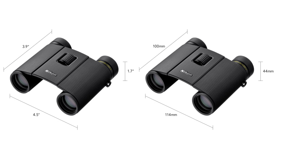 Nikon Trailblazer 8x25mm Roof Prism Binoculars, Black, Compact, 16852