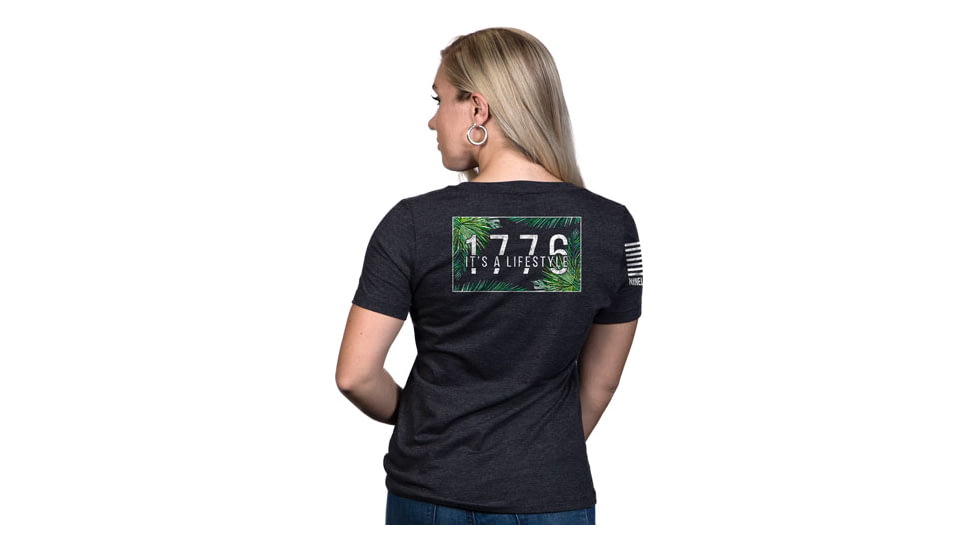 Nine Line Apparel 1776 Women's V-neck T-shirt Grey 2x-large