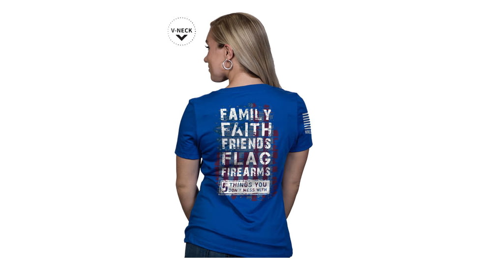 Nine Line Apparel 5 Things Women's T-shirt Ryl Blue Med