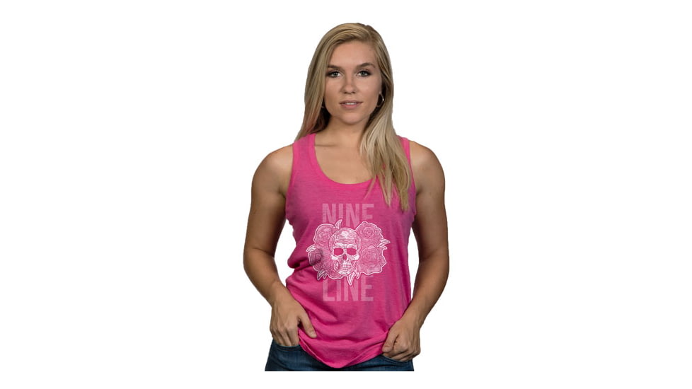 Nine Line Apparel Flow Skull Women's Tank Fuchsia Medium