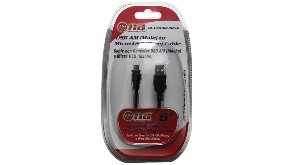 Nippon USB To Micro USB Cable 6ft Black, Black BLUSBMICROU6