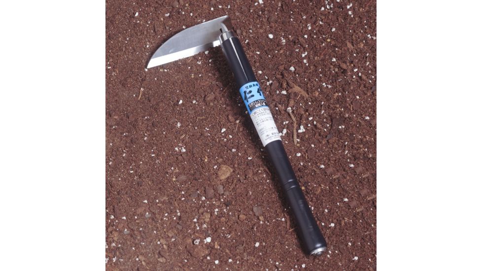 Nisaku KUBINAGAKAMA Stainless Steel Garden Hoe + Weeder, 4.5-Inch Blade, Silver, Small NJP105