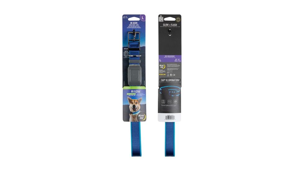 Nite Ize NiteDog Rechargeable LED Collar, Blue/Blue, Large, NDCRL-03-R3