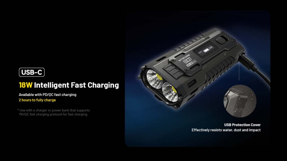 Nitecore EDC37 USB-C Rechargeable 8000 Lumens LED EDC Flashlight