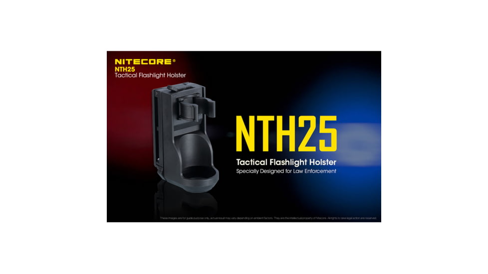Nitecore NTH25 Rotary Flashlight Holster with Adjustable Belt Clip, Black, 6952506493265