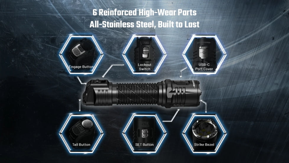 Nitecore P27iX 5000 Lumen 21700 Li-Ion Rechargeable LED Customizable Tactical Flashlight w/ Multi-Beam Modes