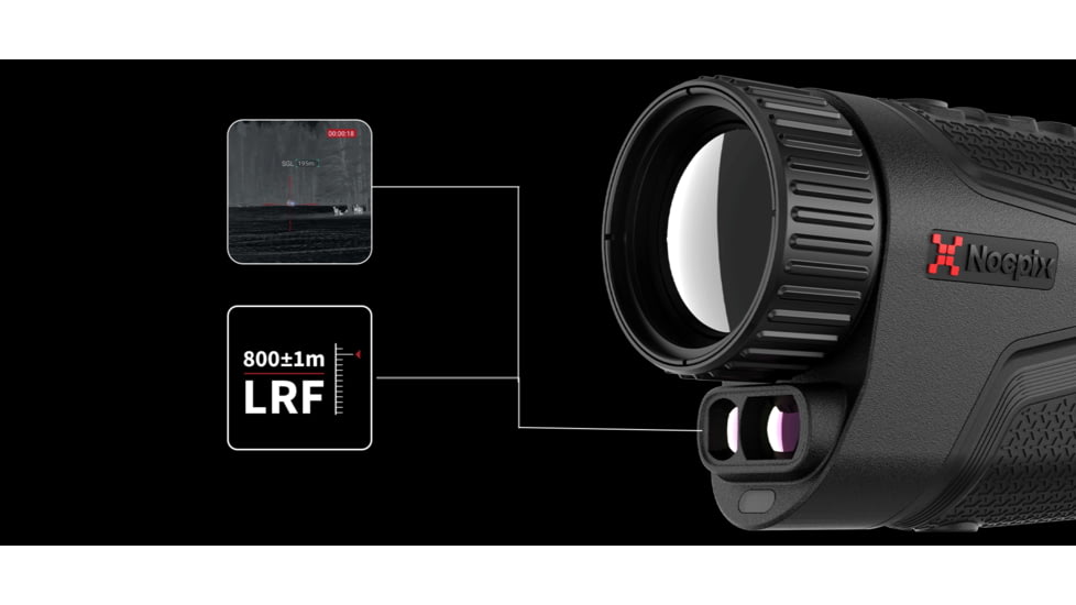 NOCPIX LUMI LRF H35R 2.5-20x35mm Thermal Monocular, 50 Hz, 640x512, Black, LUMIH35R