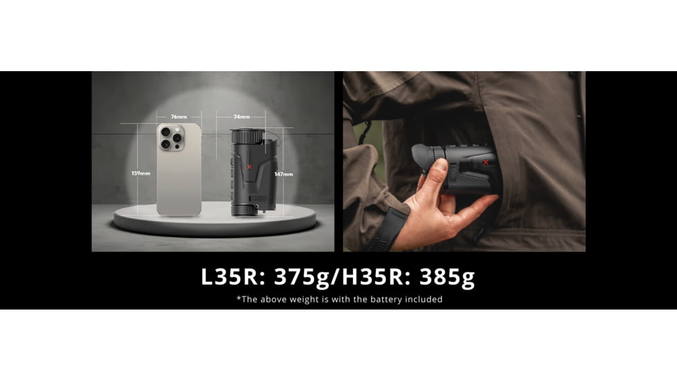 NOCPIX LUMI LRF H35R 2.5-20x35mm Thermal Monocular, 50 Hz, 640x512, Black, LUMIH35R