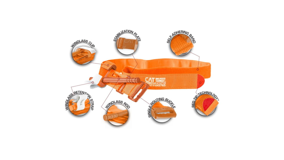 North American Rescue Combat Application Tourniquet, Orange, 30-0023