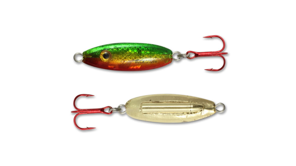 Northland Fishing Tackle UV Buck-Shot Spoon, Green Perch, 1/4 oz, NL-BRUVS4-23
