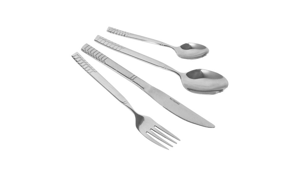 NutriChef 20-Piece Flatware Set - Kitchen Utensils, Stainless Steel PKSTSF20