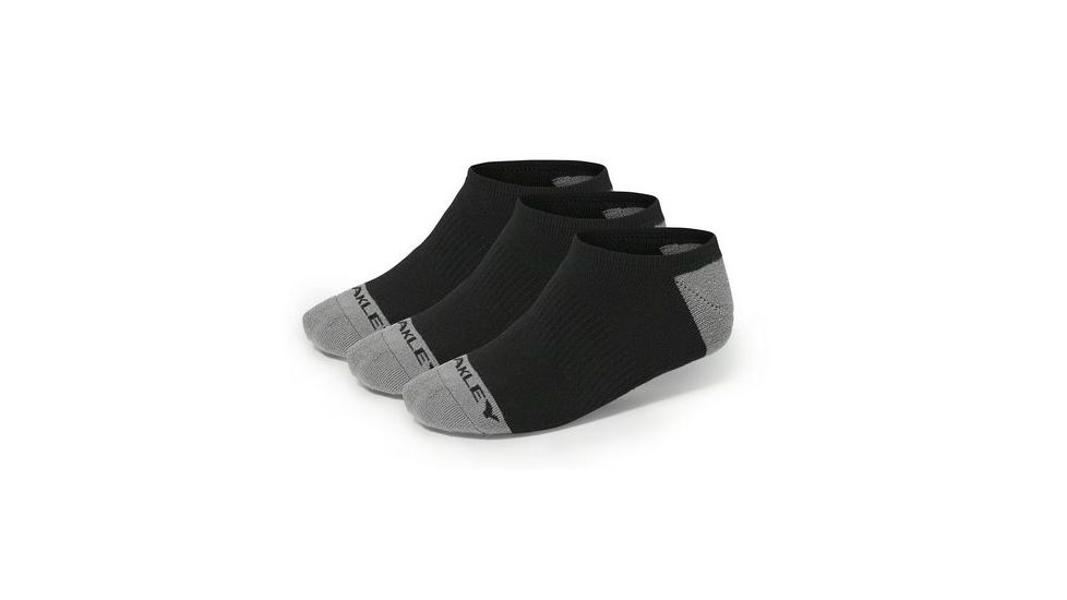 Oakley Basic Performance No Show Sock 3 Pack, Black, Medium 93226-01K-MD