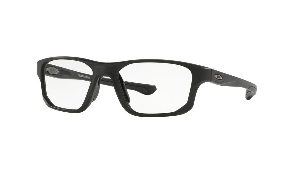 Oakley CROSSLINK FIT OX8136M Eyeglass Frames 813601-53 - Satin Black Frame, Clear Lenses