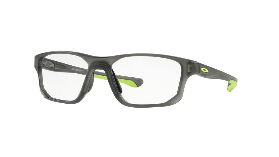 Oakley CROSSLINK FIT OX8136M Eyeglass Frames 813602-55 - Satin Grey Smoke Frame, Clear Lenses