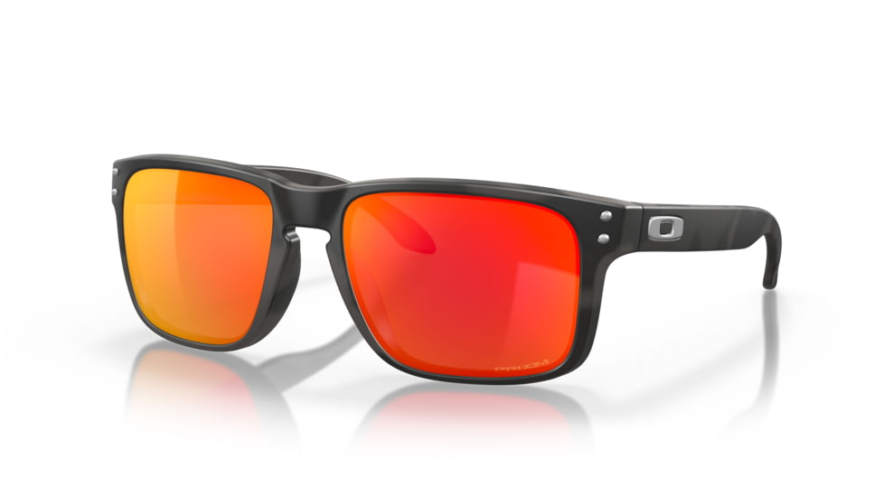 Oakley OO9102 Holbrook Sunglasses, Black/Camo Frame, Prizm Ruby Lenses, OO9102-9102E9-55