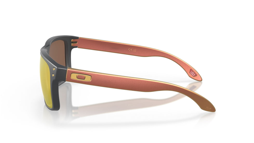 Oakley OO9102 Holbrook Sunglasses, Matte Carbon Frame, Prizm 24K Polarized Lens, 55, OO9102-9102W4-55