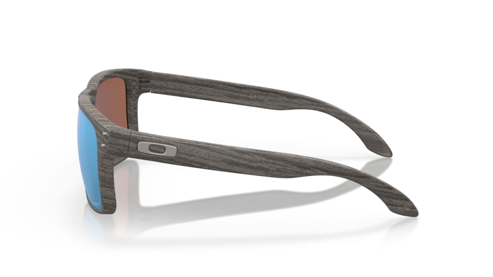 Oakley OO9102 Holbrook Sunglasses, Wood Grain Frame, Prizm Deep H2o Polarized Lenses, OO9102-9102J9-55
