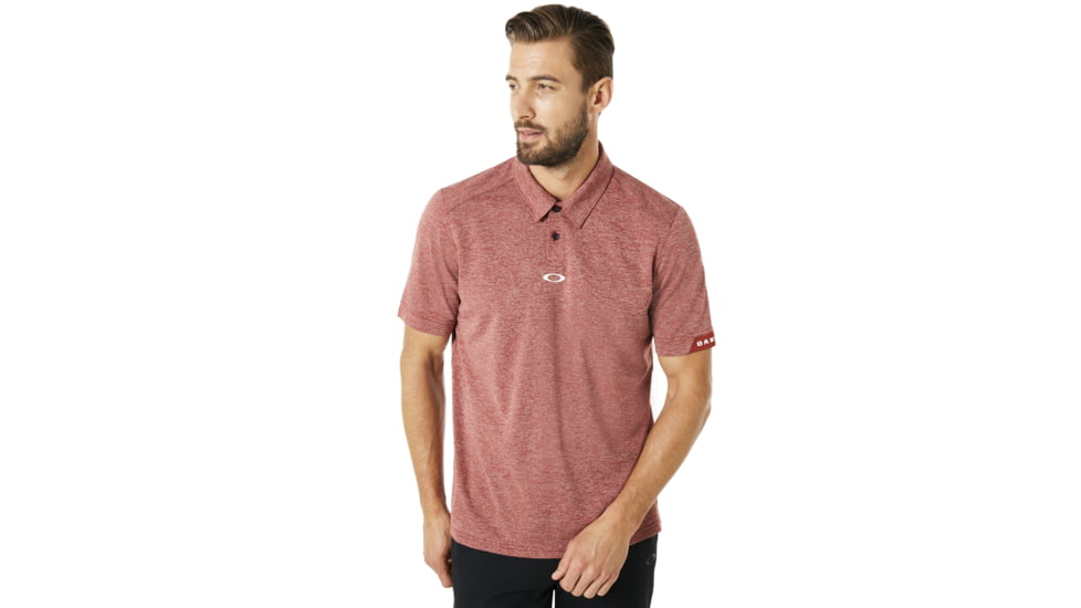 Oakley SI Aero Ellipse Polo - Mens, Iron Red Light Heather, Medium, 434172-973-M