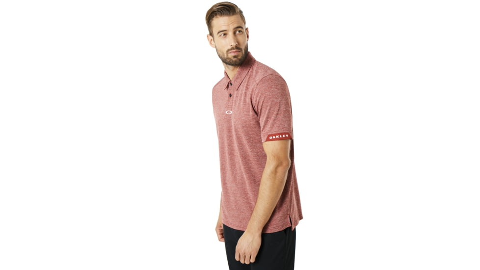 Oakley SI Aero Ellipse Polo - Mens, Iron Red Light Heather, Medium, 434172-973-M