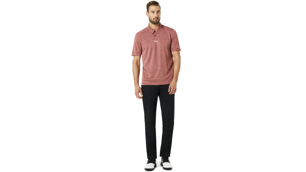 Oakley SI Aero Ellipse Polo - Mens, Iron Red Light Heather, Medium, 434172-973-M