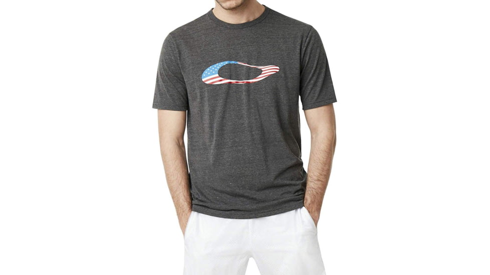 Oakley SI Ellipse USA Short Sleeve - Mens, Jet Black Heather, Medium, 457355-01S-M