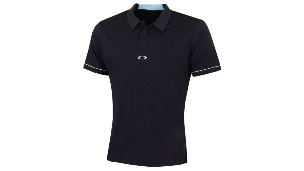 Oakley SI Polo Contrast Colar Detail Short Sleeve - Mens, Blackout, Medium, 434277-02E-M