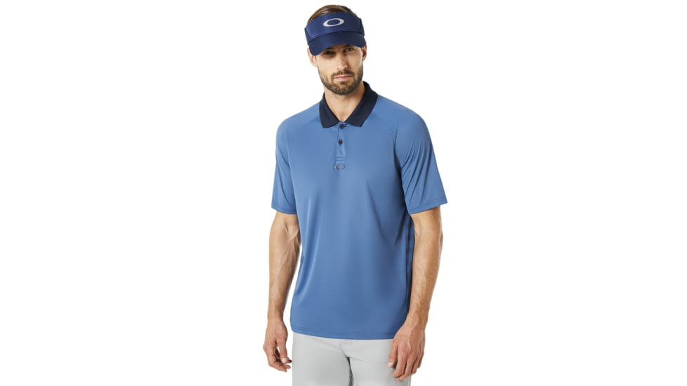 Oakley SI Polo Shirt Short Sleeve Back Striped - Mens, Ensign Blue, Small, 434230-64W-S