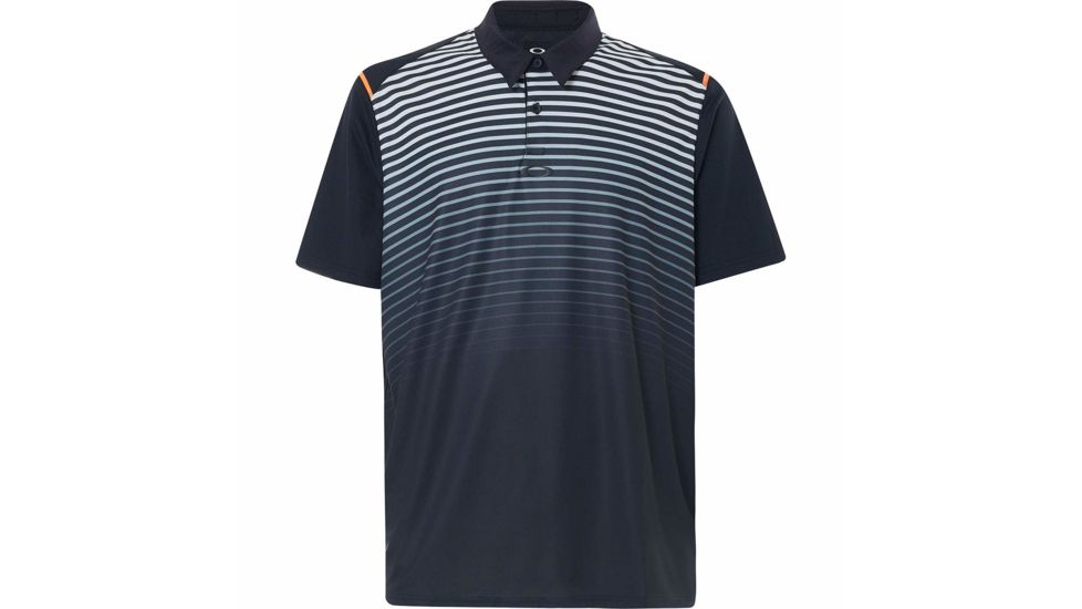 Oakley SI Polo Shirt Short Sleeve Striped Ellipse - Mens, Blackout, Extra Large, 434229-02E-XL