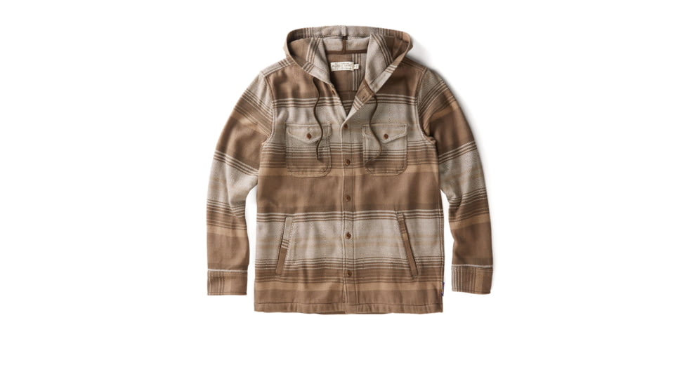 Outerknown The Hooded Blanket Shirt - Men's, Beachwood Sonoran Stripe, Large, 1310244-BSG-XX-L
