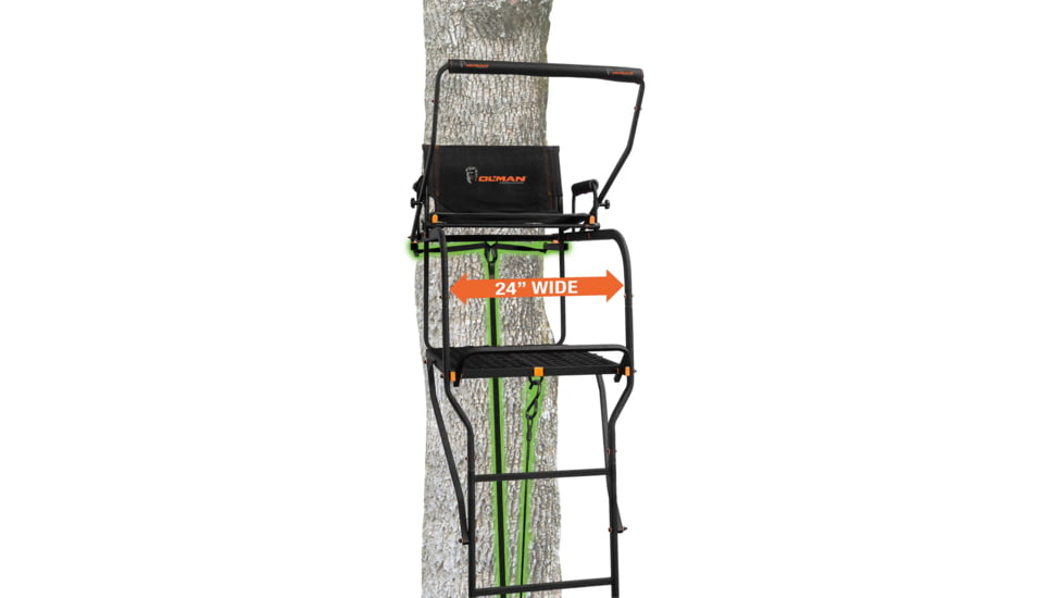 Ol'Man 17ft Final Shot Extra Wide Jaw and Truss Ladder Stand, Gray, OT-300