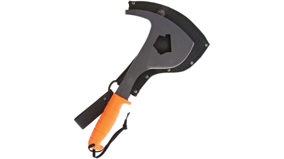 Ontario Knife SP16 SPAX Orange 2nd Axe, 1095 Carbon Steel, Standard Edge, Orange, Kraton Handle ON8420ORSEC