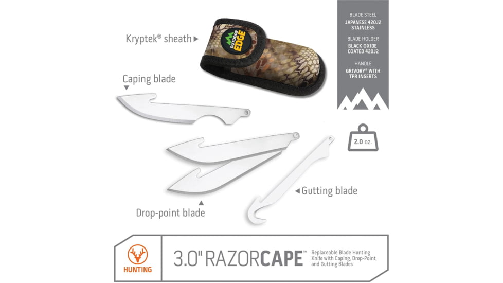 Outdoor Edge Cutlery RazorCape Lockback, Orange, RCB30-10C