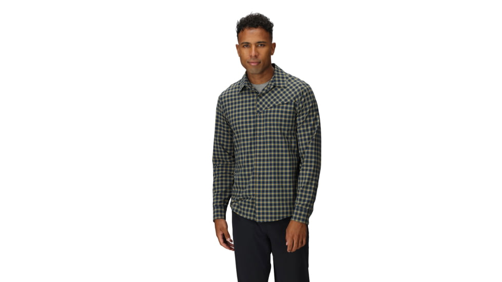 Outdoor Research Astroman Long Sleeve Sun Shirt - Mens, Gold Nebula Plaid, 2XL, 2822792912010