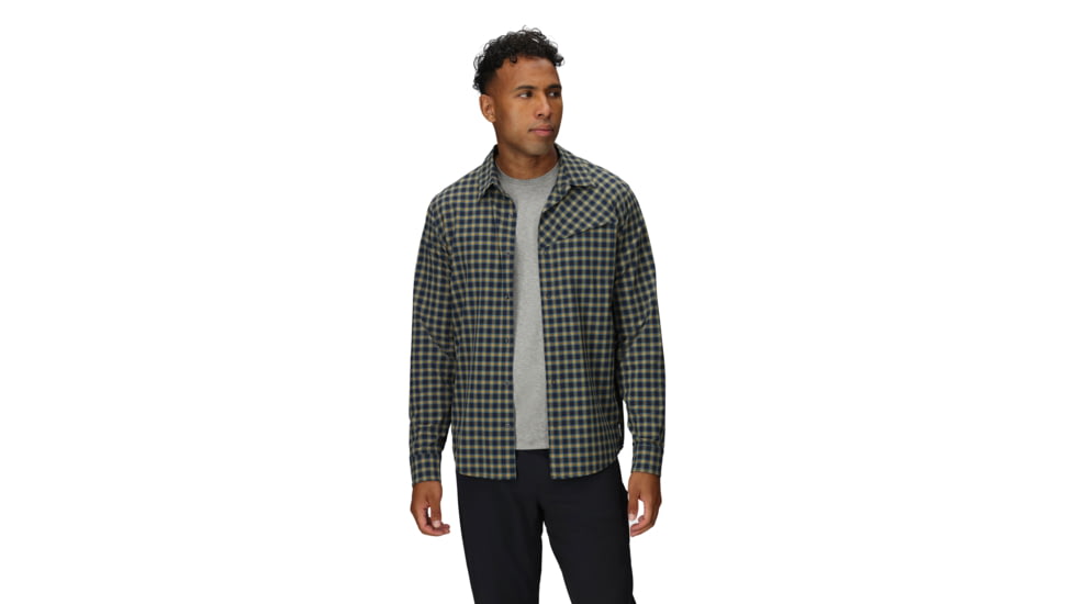Outdoor Research Astroman Long Sleeve Sun Shirt - Mens, Gold Nebula Plaid, 2XL, 2822792912010