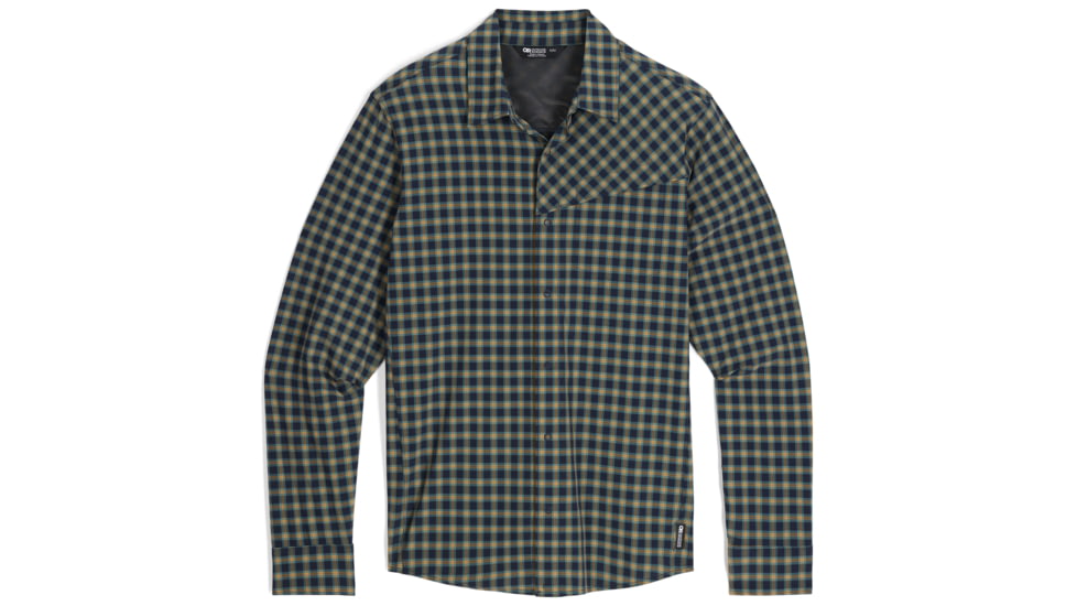 Outdoor Research Astroman Long Sleeve Sun Shirt - Mens, Gold Nebula Plaid, 2XL, 2822792912010