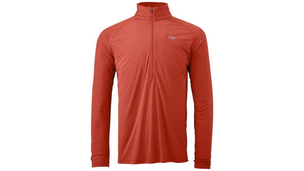 Outdoor Research Echo Long Sleeve Zip Tee, Men's, Diablo/Taos, M 242840-diablo/taos-M