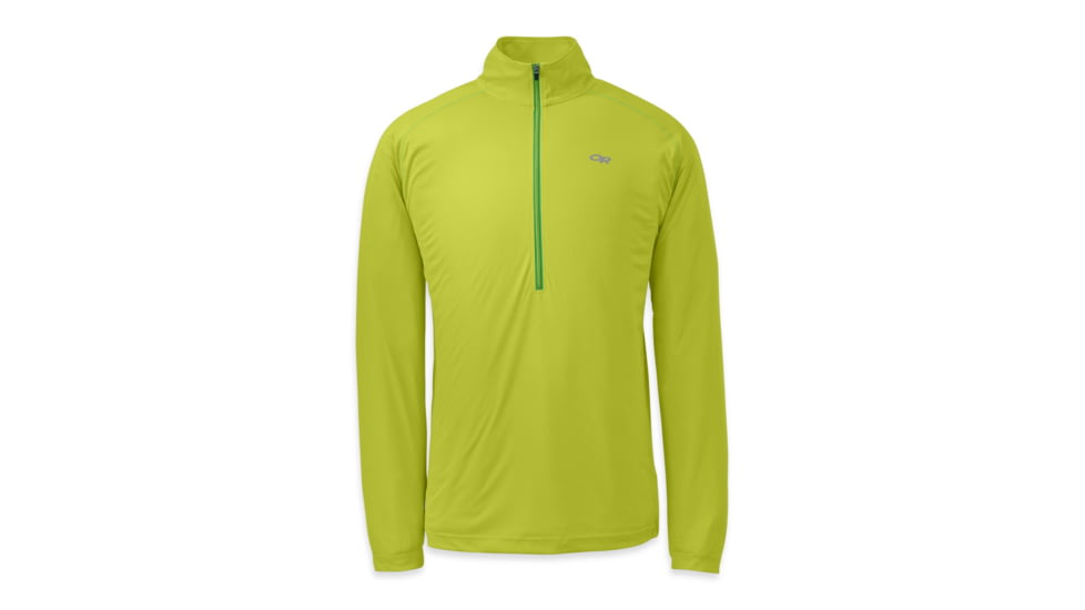 Outdoor Research Echo Long Sleeve Zip Tee - Men's-Lemongrass/Flash-X-Large