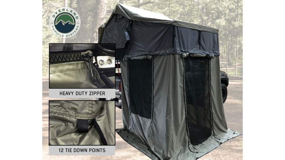 Overland Vehicle Systems Nomadic 2 Annex Base, Green/Black, 81 x 72 x 82 in, 18029836