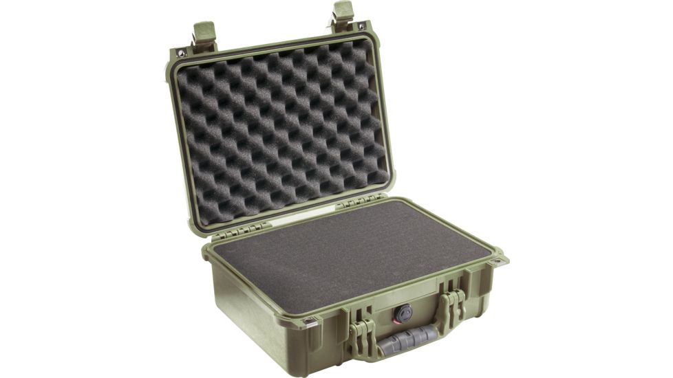 Pelican 1450 Protector Waterproof Crushproof Medium Case, OD Green w/ Foam