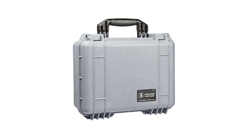 Pelican 1450nf Protector Waterproof Crushproof Medium Case Silver No Foam
