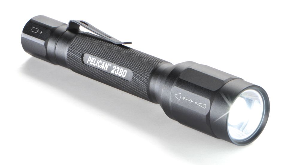Pelican 2380 LED Flashlight, Uses 2AA w/ Adjustable Beam, 159 Lumens, Black 023800-0001-110