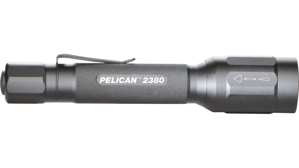 Pelican 2380 LED Flashlight, Uses 2AA w/ Adjustable Beam, 159 Lumens, Black 023800-0001-110