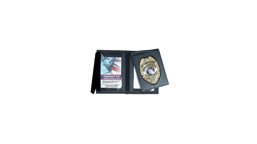 Dress Leather Flip Out Badge &amp; Double ID Case - 3.50''x5.00''