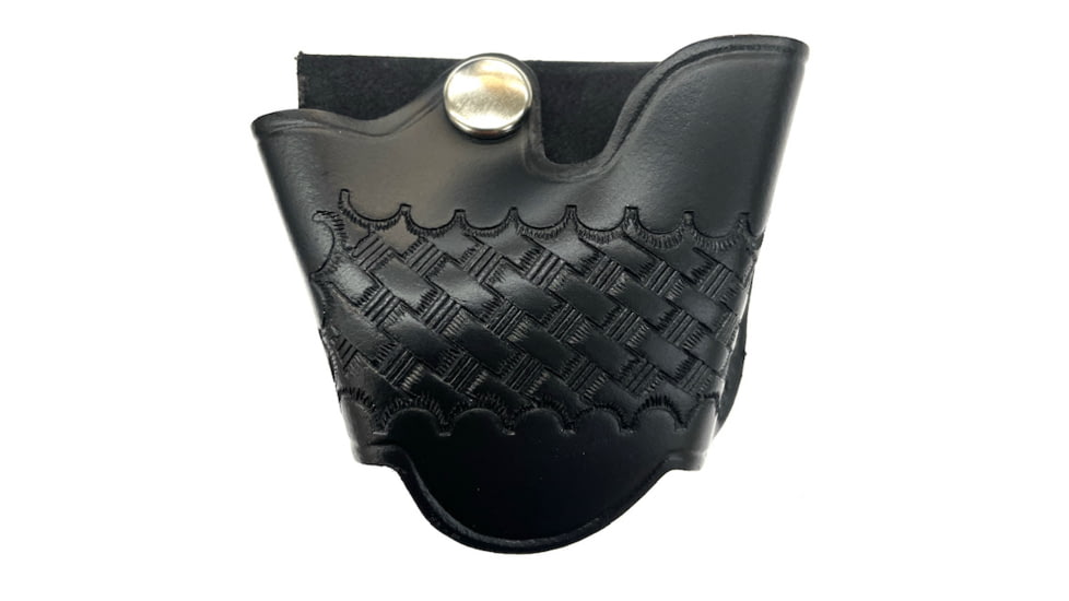 Perfect Fit Quick Release ASP Handcuff Case, Basket Weave, Black Snap, QRC-O-BW