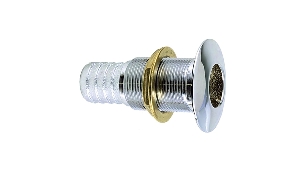 Perko Thru-Hull Fitting f/ Hose Chrome Plated Bronze Made in the USA 1-1/4" 39185