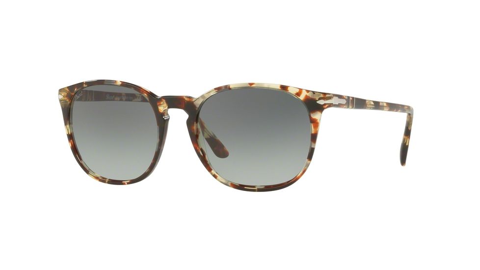 Persol PO3007S Single Vision Prescription Sunglasses PO3007S-105771-53 - Lens Diameter 53 mm, Frame Color Havana Grey-brown
