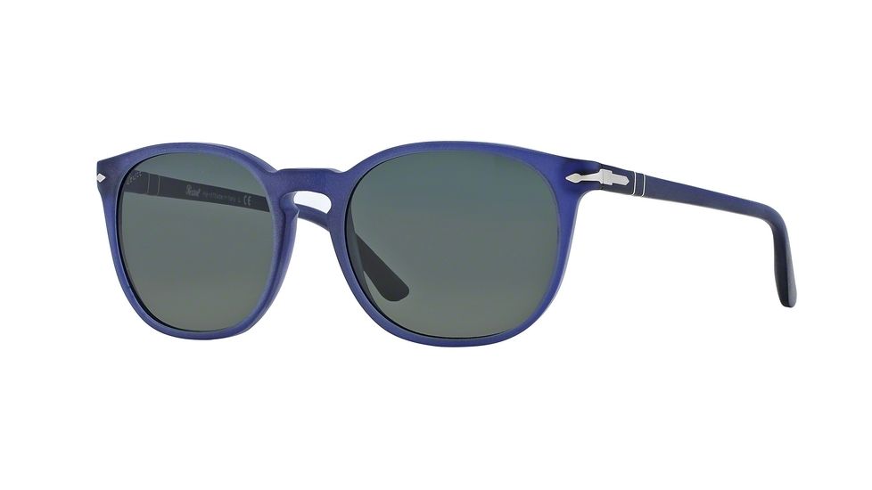 Persol PO3007S Single Vision Prescription Sunglasses PO3007S-902031-53 - Lens Diameter 53 mm, Frame Color Cobalto