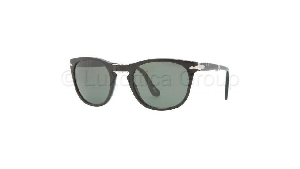 Persol PO3028S Single Vision Prescription Sunglasses PO3028S-95-31-5200 - Frame Color Black, Lens Diameter 52 mm