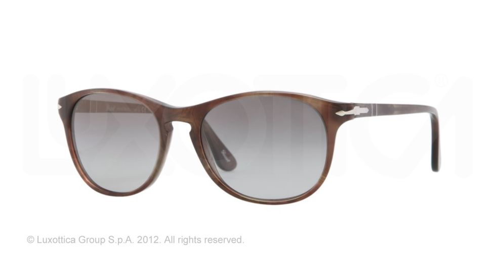 Persol PO3042S Progressive Prescription Sunglasses PO3042S-972-M3-54 - Lens Diameter 54 mm, Frame Color Brown Havana/Smoke