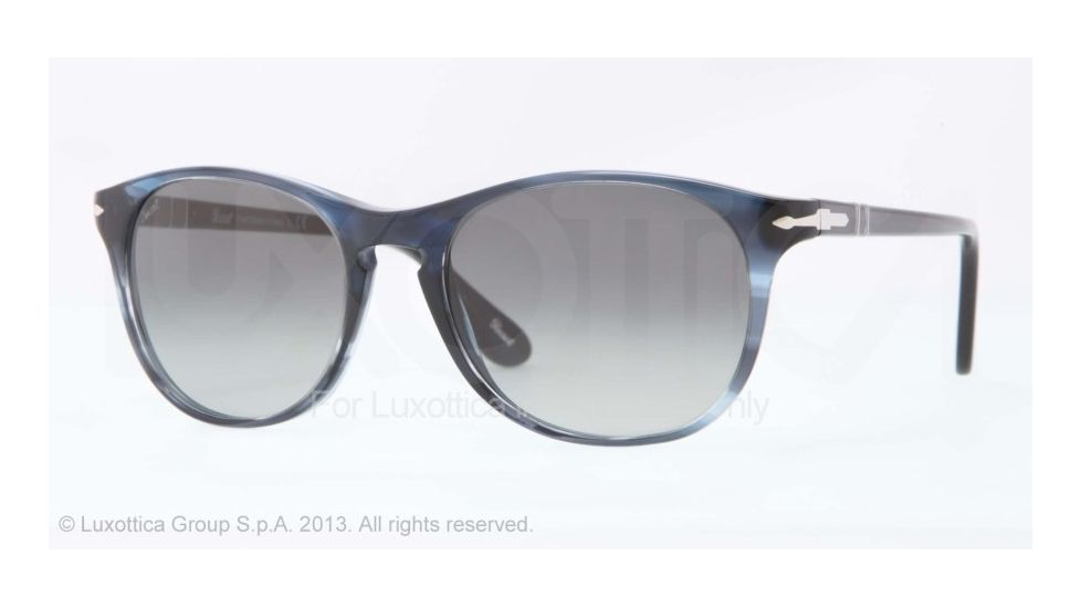 Persol PO3042S Progressive Prescription Sunglasses PO3042S-997-71-54 - Lens Diameter 54 mm, Frame Color Brown Stripped Azure